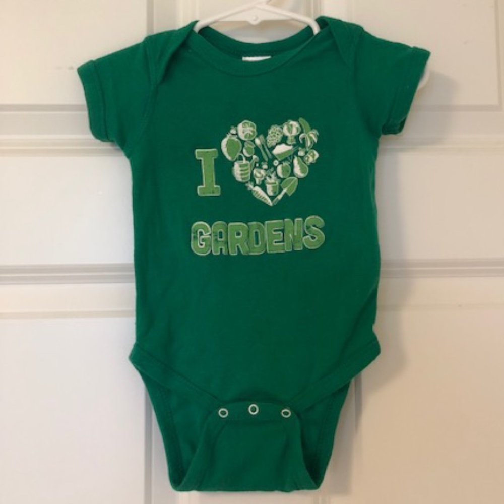 graphic t onesies, garden & Seattle record shop